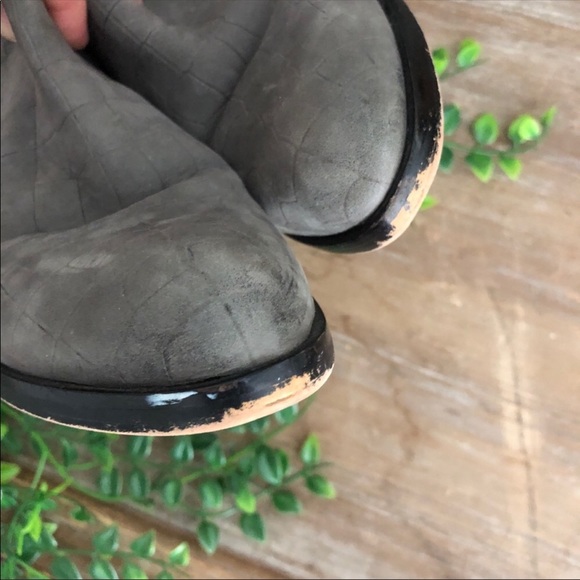 SAM EDELMAN Gray Suede Snakeskin Joey Booties - Picture 4 of 7